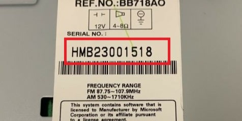 Honda radio serial number used to retrieve the anti-theft code