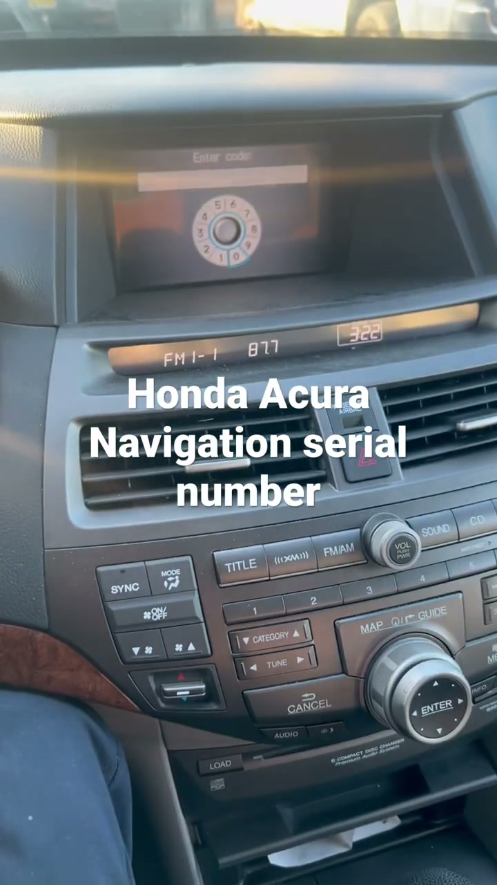 Honda Accord 2013 Navigation Serial Number