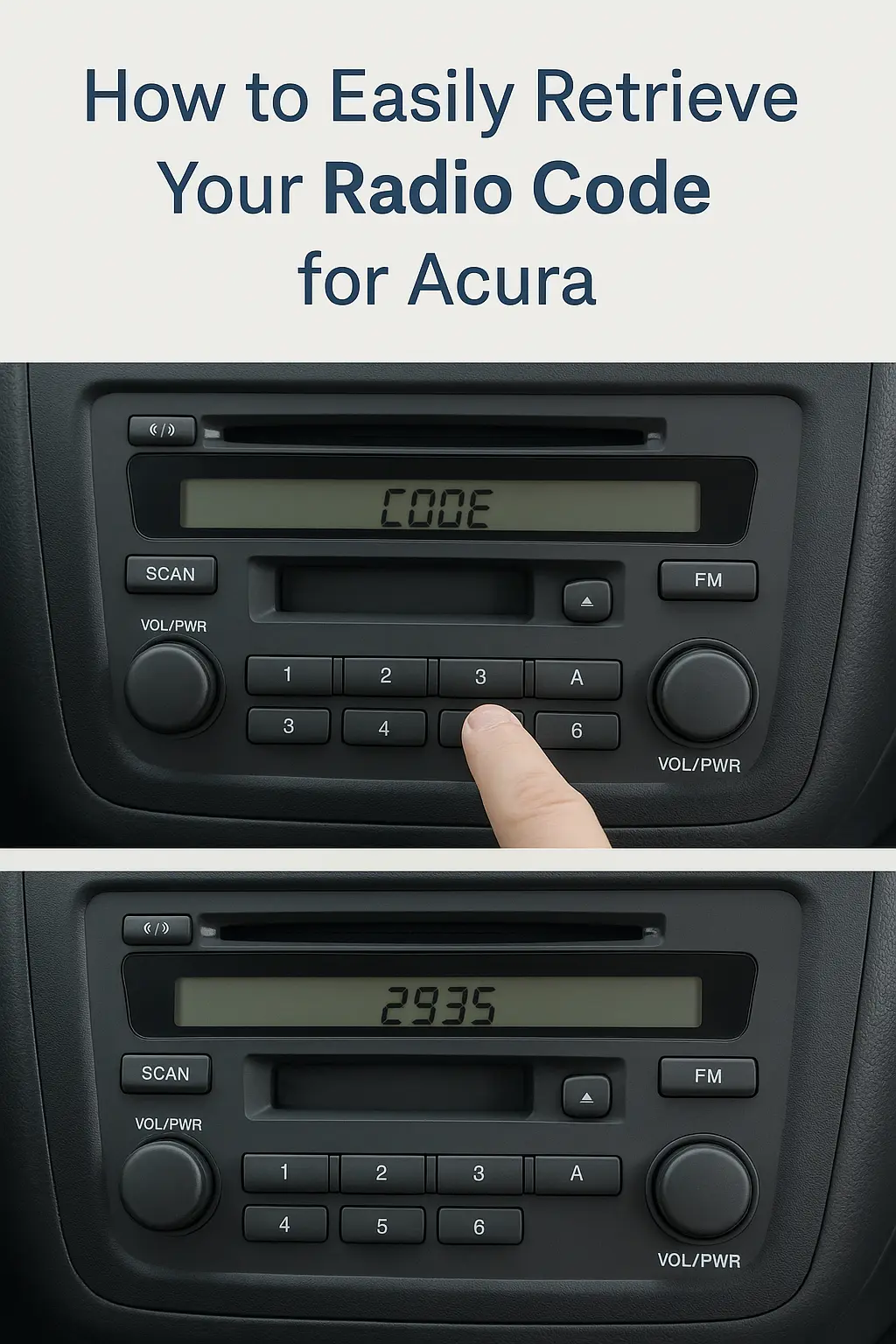 Entering Acura radio code