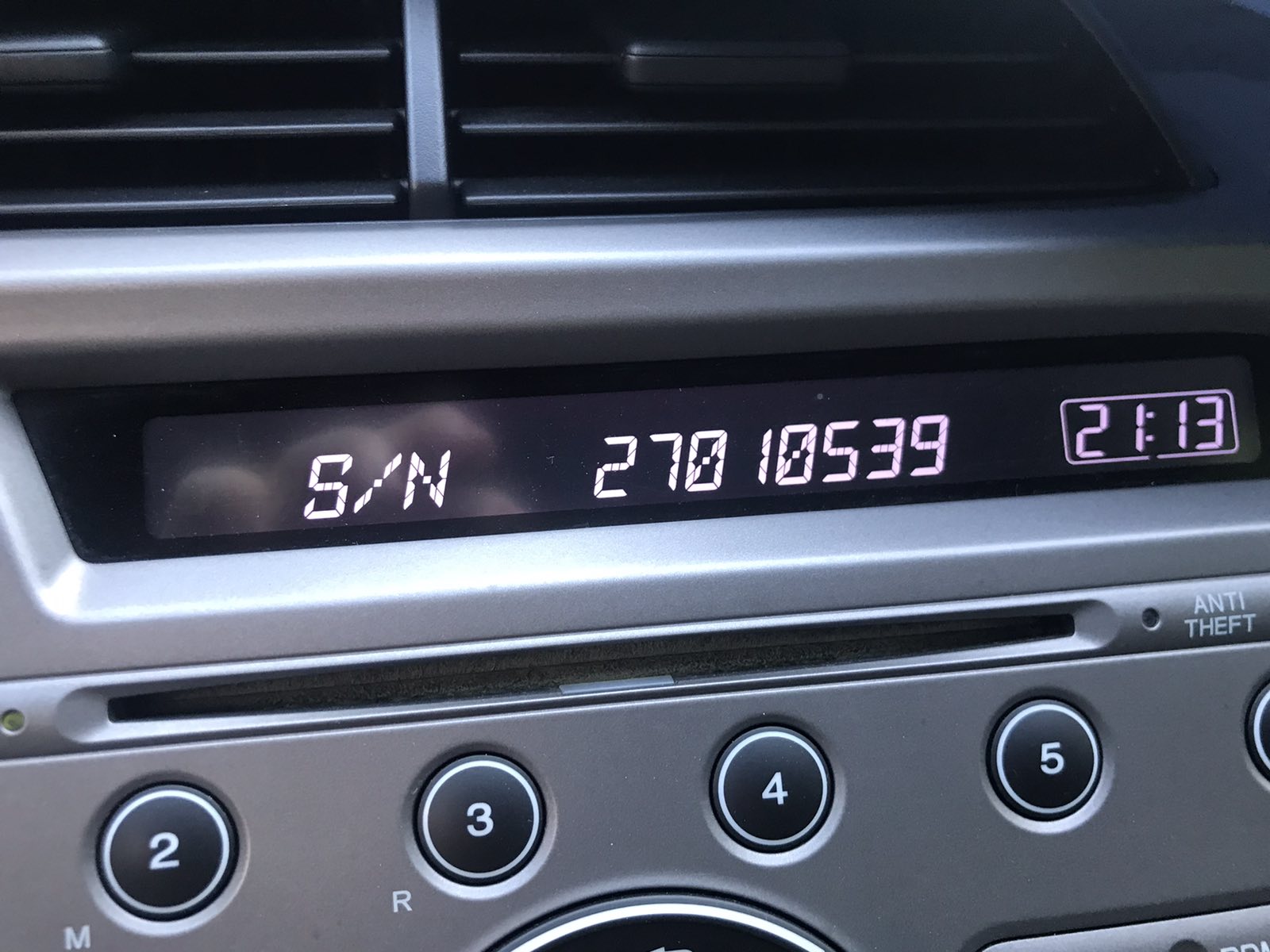 Get radio serial number from screen for Porsche Honda Ford