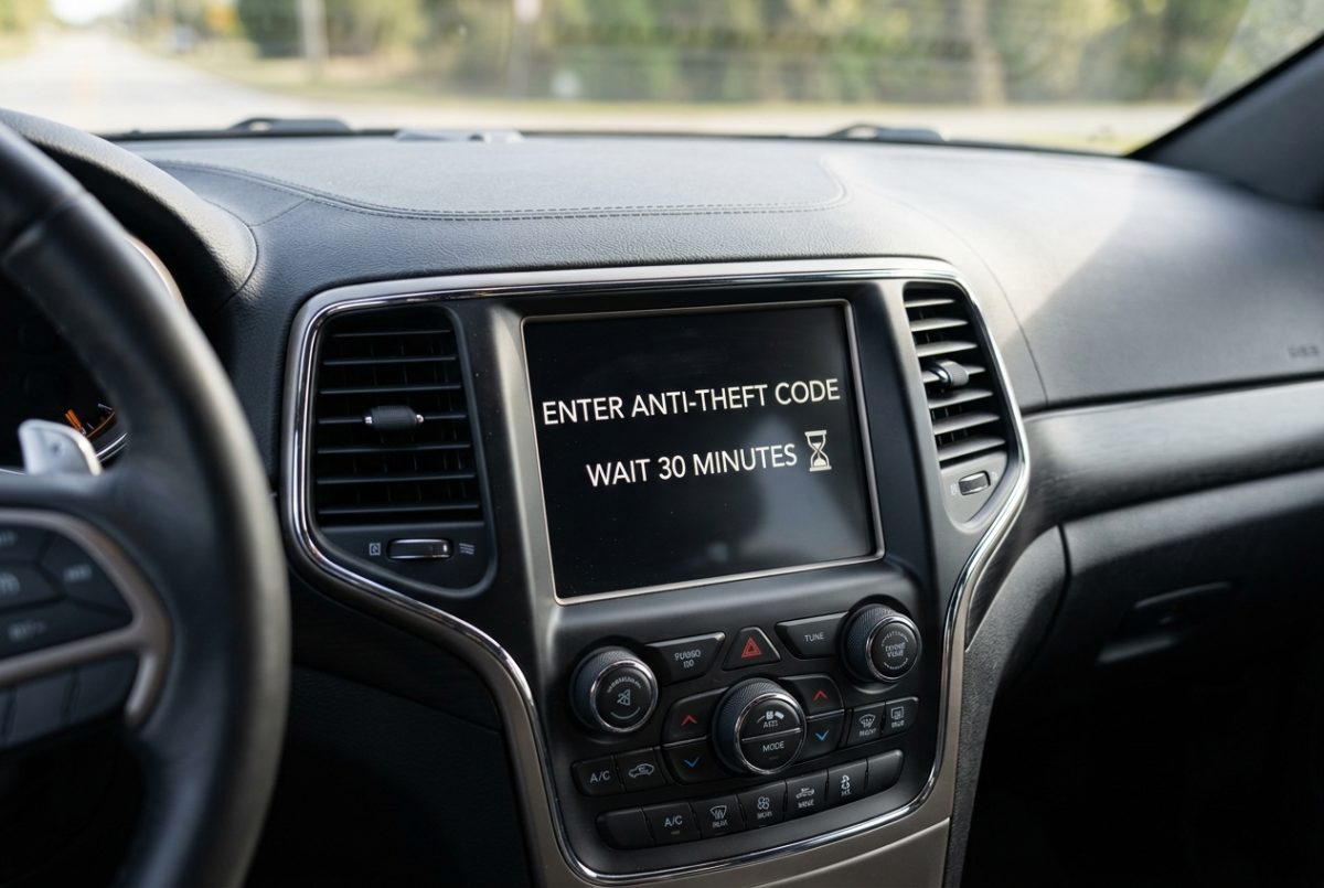 Uconnect touchscreen stuck on the wait 30 minutes anti-theft lockout message