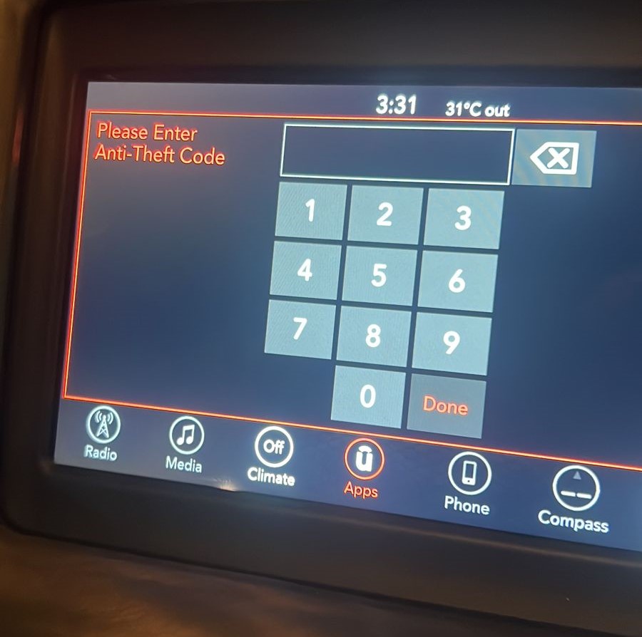 Unlock Uconnect radio with serial number