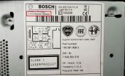 Bosch radio label for Alfa Romeo Fiat Lancia with a CM serial number highlighted