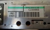 Ford radio label with a C-prefix serial number