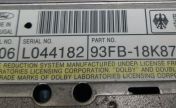 Ford radio label with an L-prefix serial number