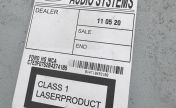 Ford HS MCA radio chassis label with the serial number
