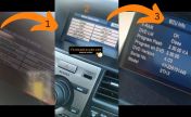 Honda and Acura screen menu steps that show the radio serial number
