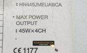 Hyundai Autonet HN445 radio label with serial number