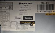 Hyundai MP3 FD-01 radio label with the last 4 digits marked