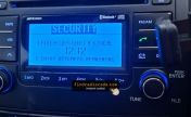 Hyundai MP3 radio screen showing the serial number