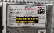 Maserati Harman radio label with the serial number