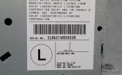 Nissan Clarion radio label with the serial number