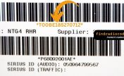 Harman MyGIG NTG4 radio label with the T00BE serial number