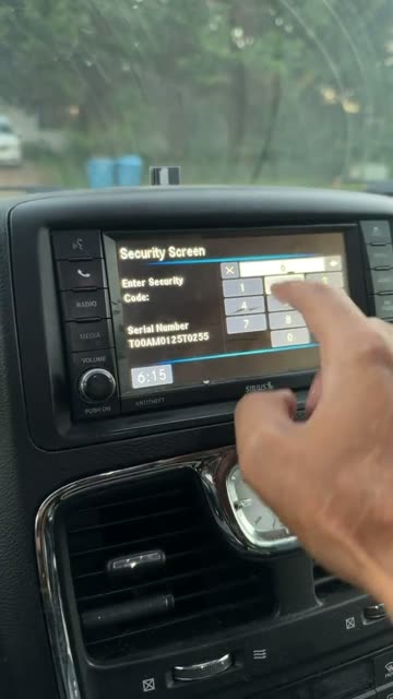 Customer video - Chrysler van Uconnect T00AM security screen, code entered and radio back on