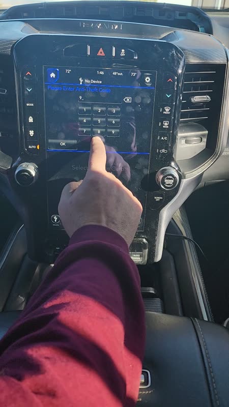 Refund request video - RAM Uconnect TM9 12 inch screen anti-theft code not accepted
