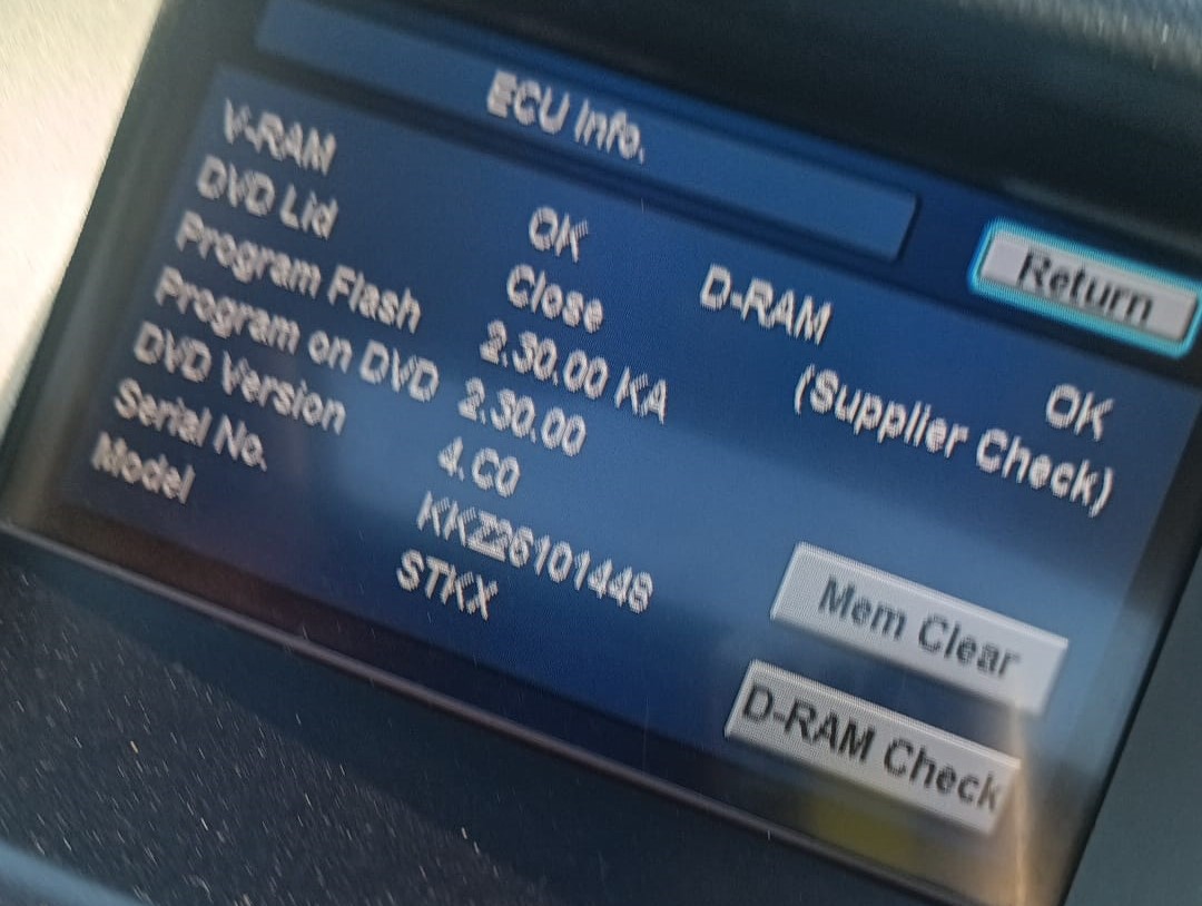 Honda serial number on screen by pressing CANCEL MAP MENU